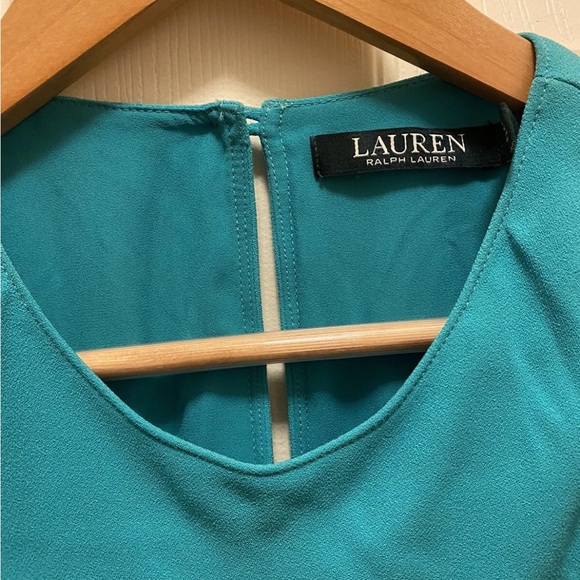 Ralph Lauren Elegant Teal Sleeveless Dress Tropical Turquoise Sz 10 NWT - Picture 7 of 16